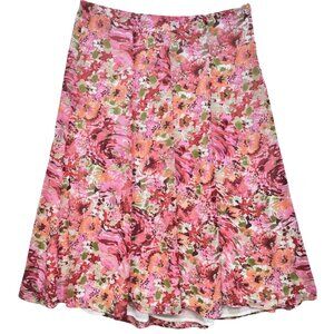 Cj Banks Women's Pull On Midi Skirt Lightweight Size 14W Floral Multi Stretch